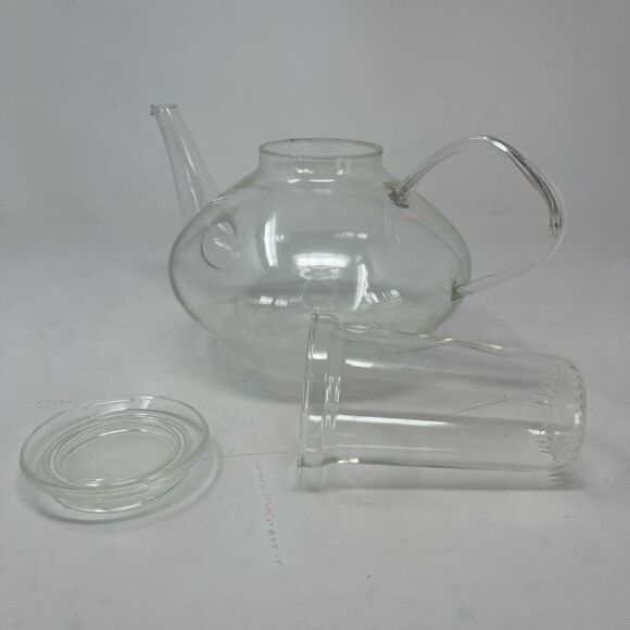 Schott Mainz Jenaer Glas Teapot, 1L W/Infuser And Lid Vintage - Picture 4 of 7